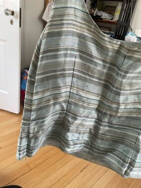 Striped sleeveless top in Sage and Taupe